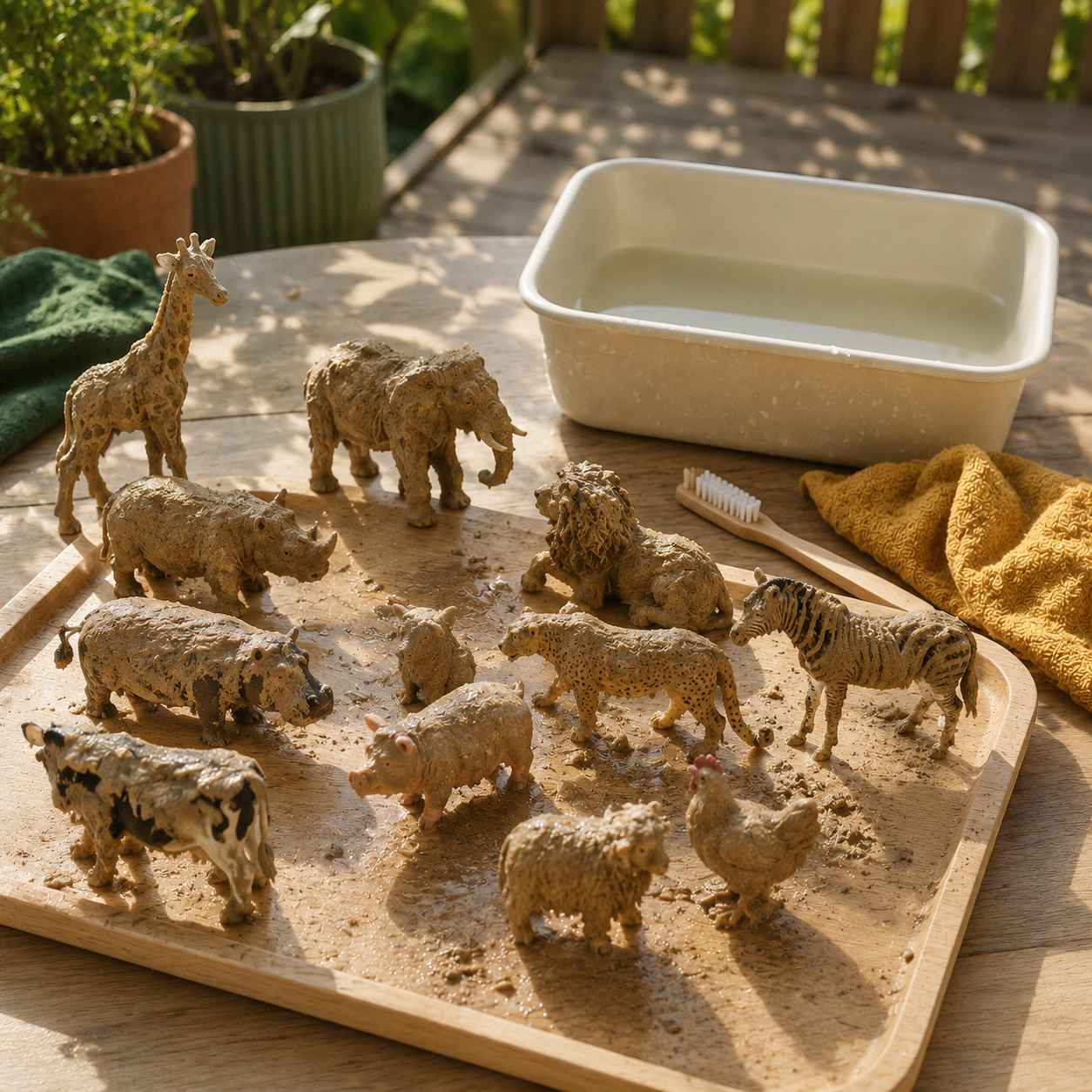 Nettoyage des animaux : l'activité parfaite pour les grosses chaleurs (balcon ou jardin)